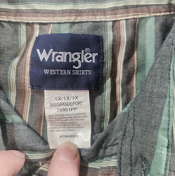 Wrangler Western Snap Shirt 1X Big - Picture 2 of 7